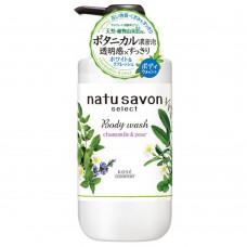 Kose Cosmeport "Softymo Natu Savon Body Wash Refresh" Жидкое мыло для тела освежающее, с натуральными ингредиентами, с ароматом ромашки и груши, 500 мл.