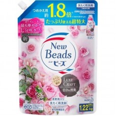 КАО New Beads Концентрированный гель для стирки белья с ароматом с нежным ароматом розовых цветов, мягкая упаковка с крышкой, 1220 мл