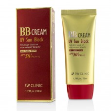 3W Clinic Крем BB для лица солнцезащитный - BB cream uv sun block, SPF50+PA+++, 50 мл.