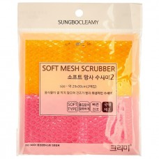 Sungbo Cleamy Губка-скраббер Soft Scrubber, 2 шт. Корея