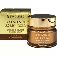 Омолаживающий крем для лица с коллагеном и коллоидным золотом 3W CLINIC Collagen & Luxury Gold Cream 100 гр.