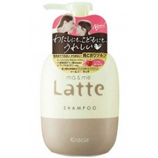 Kracie ma&me LATTE Shampoo  Безсульфатный увлажняющий шампунь с молочными протеинами для мамы и ребенка, с ароматом яблока и пиона  490 мл.