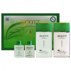 Jigott "Well-being Greentea" Подарочный набор для мужчин с экстрактом зеленого чая, тонер, эмульсия, 1 шт.