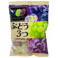 Леденцовая карамель Виноградное трио (3 вида сочного винограда) 85 гр. Япония 