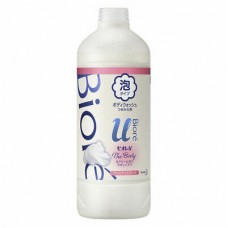 KAO "Biore U Foaming Body Wash Pure Savon" Пена для душа "Пикантный аромат свежести", мягкая упаковка 450 мл.