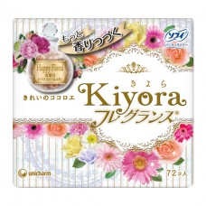 Sofy Kiyora – прокладки на каждый день с новым запахом Happy Floral  (Unicharm Japan) 14 см, 72 шт.