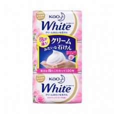 KAO «White» - Увлажняющее крем-мыло для тела с ароматом розы, коробка 3 х 85 гр.