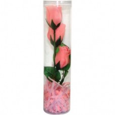Мыло туалетное цветочное — Роза, в пластиковой тубе, розовая / KUMO / 1 шт.