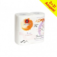 Бумага туалетная Maneki , с ароматом «Аромат Сакуры», с тиснением, 4 рулона