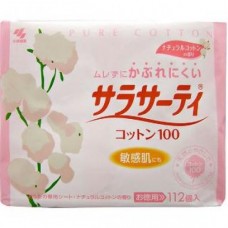 Женские ежедневные гигиенические прокладки Sarasaty Pure Cotton, аромат натурального хлопка / KOBAYASHI / 112 шт.