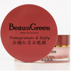 BeauuGeen. Pomegranate&Ruby Hydrogel Eye Patch. Гидрогелевые патчи для кожи вокруг глаз с экстрактом граната и рубиновой пудры, 60 шт.