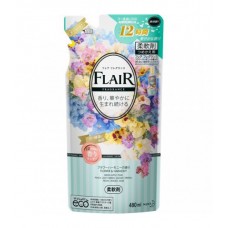 KAO Flair Fragrance Flower Harmony Арома кондиционер для белья, аромат чистой цветочной гармонии, мягкая упаковка 480 мл